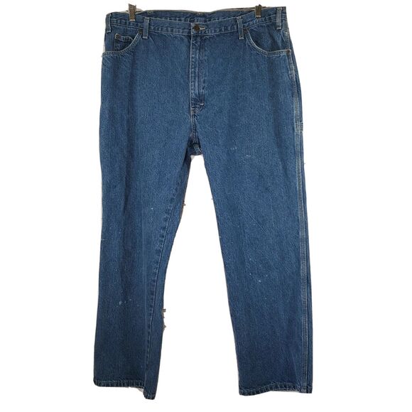 Dickies Mens Regular Fit Jeans 42x30 Straight Leg Medium Wash FLAW - Picture 1 of 12